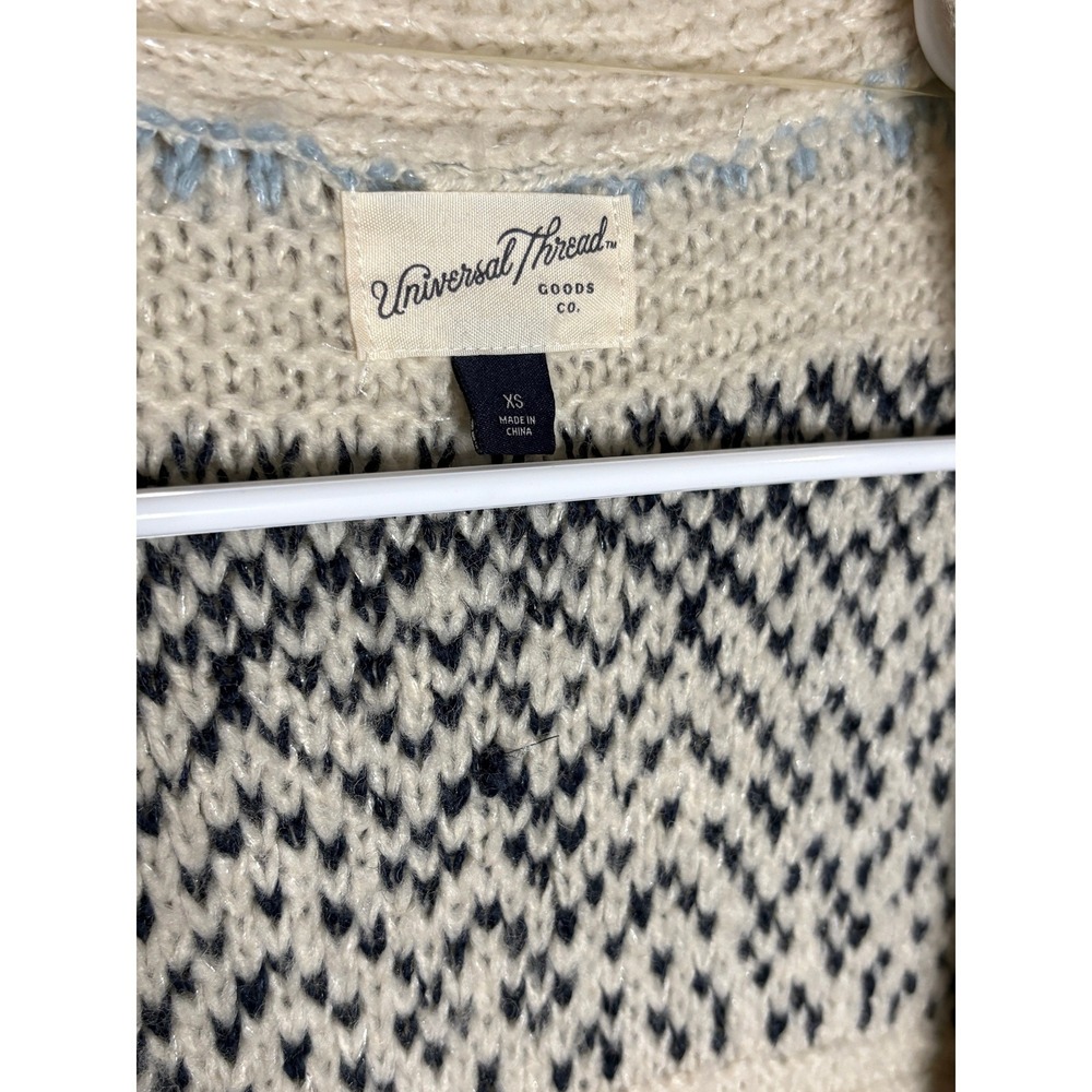 Universal Thread Women XS Longline Striped Open Front Cozy Knit Cardigan Sweater - Picture 3 of 6